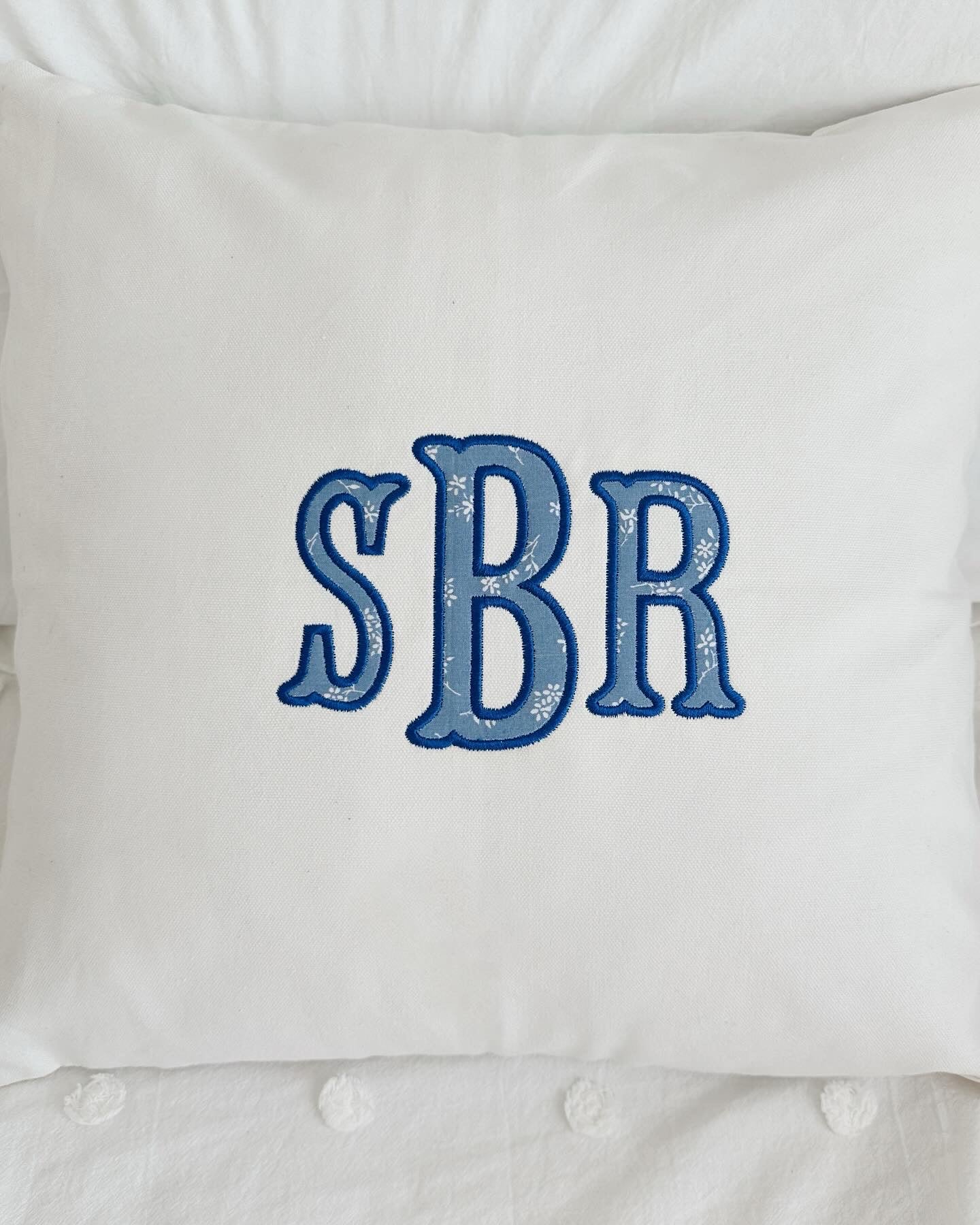 The “Collins” Applique Initial Pillow Cover